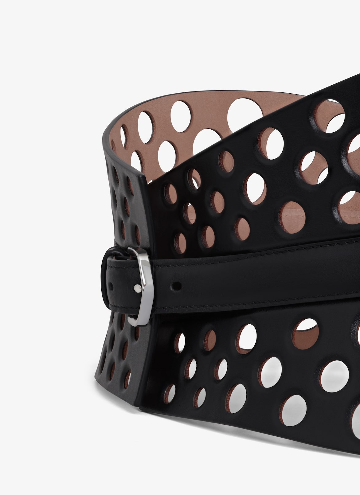 NEO BUSTIER BELT IN PERFORATED CALFSKIN ALAÏA BLACK NEO BUSTIER BELT IN PERFORATED CALFSKIN